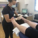 Emma Re Dressing the toe — Podiatrists in Alice Springs, NT